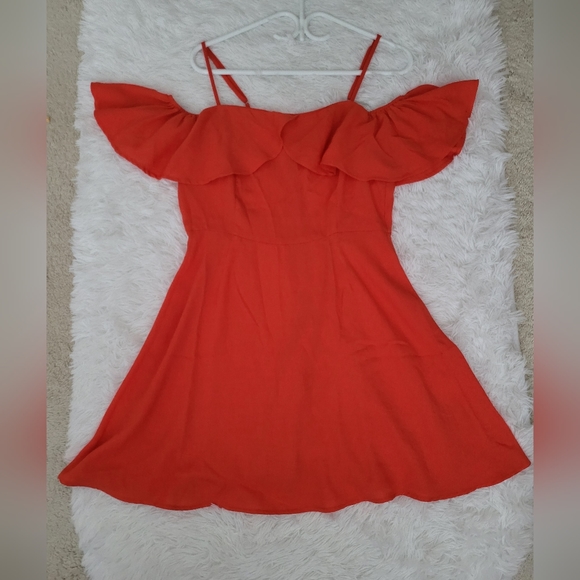 Charlotte Russe Dress in Red Orange Color size Large - Picture 1 of 6